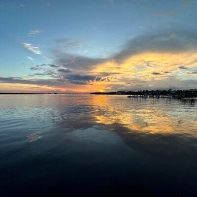 Sunset overlooking Steinhatchee Bay in Steinhatchee, Florida